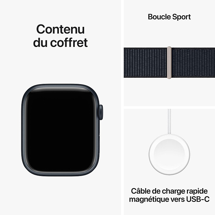 Avis Apple Watch Series 9 GPS + Cellular Aluminium Minuit Boucle Sport 45 mm