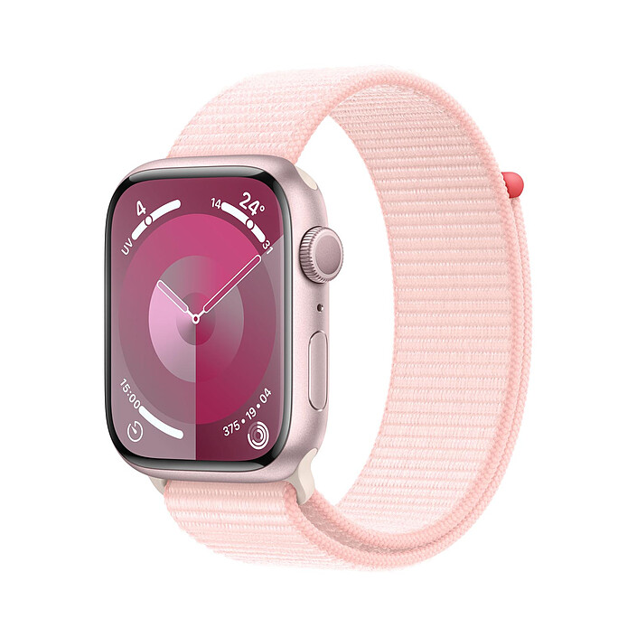 Apple Watch Series 9 GPS Aluminium Rose Boucle Sport 45 mm