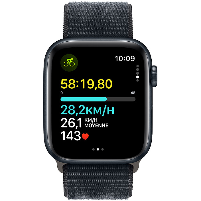 Avis Apple Watch SE GPS + Cellular (2023) Midnight Aluminium Bracelet Sport Loop Midnight 44 mm