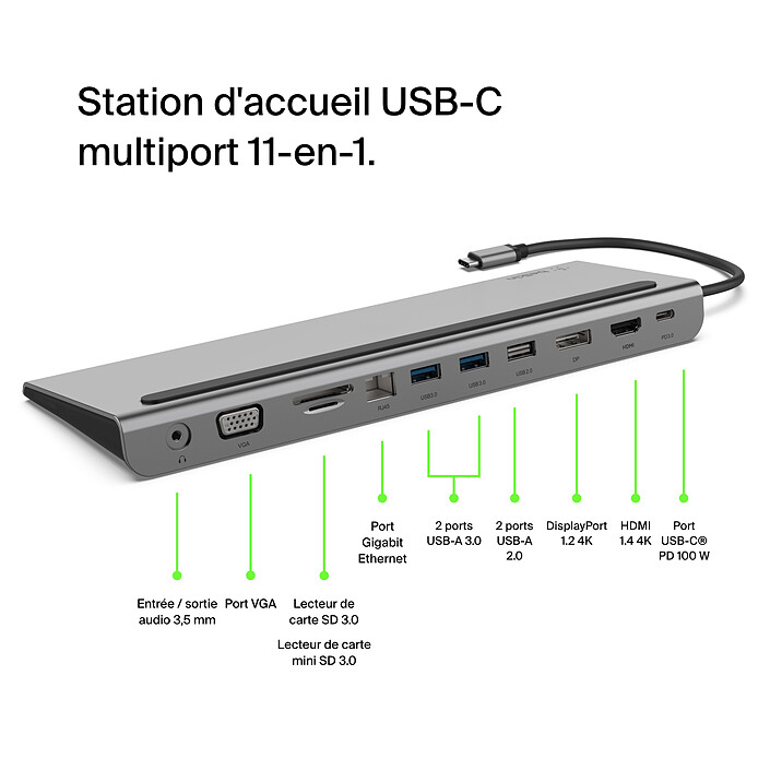 Acheter Belkin Station d'accueil USB-C pour 2 écrans 11 en 1, passtrhough 100W
