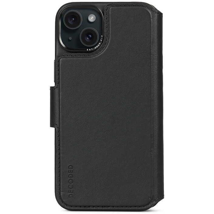 DECODED Folio Leather Case Black iPhone 15 Plus