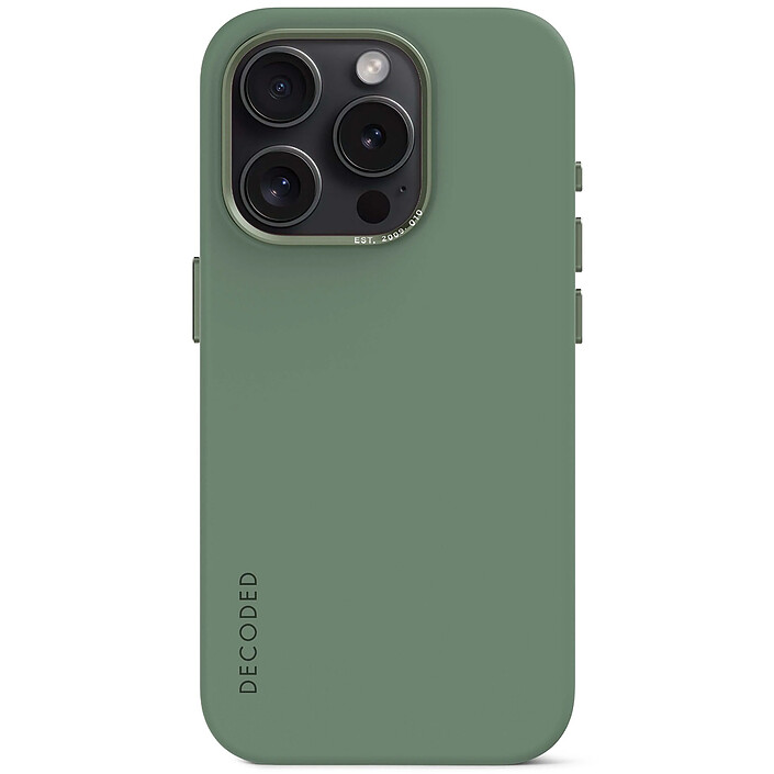 DECODED Coque Silicone Vert iPhone 15 Pro