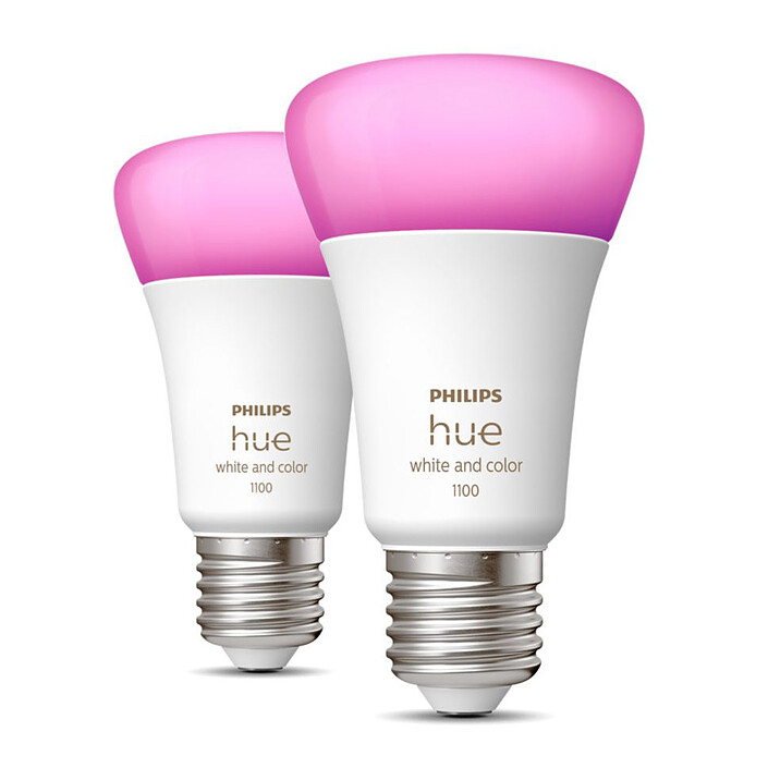 Philips Hue White and Color Ambiance E27 A60 11 W Bluetooth x 2