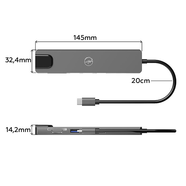 Acheter Mobility Lab Hub Adapter USB-C 8-en-1 avec Power Delivery 100W