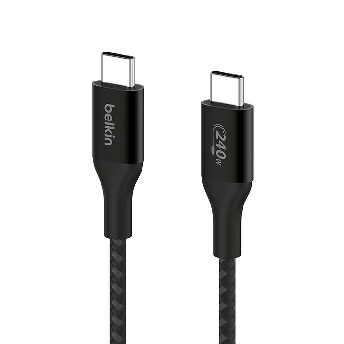 Nota Cavo Belkin da USB-C a USB-C 240W - Rinforzato (nero) - 2 m