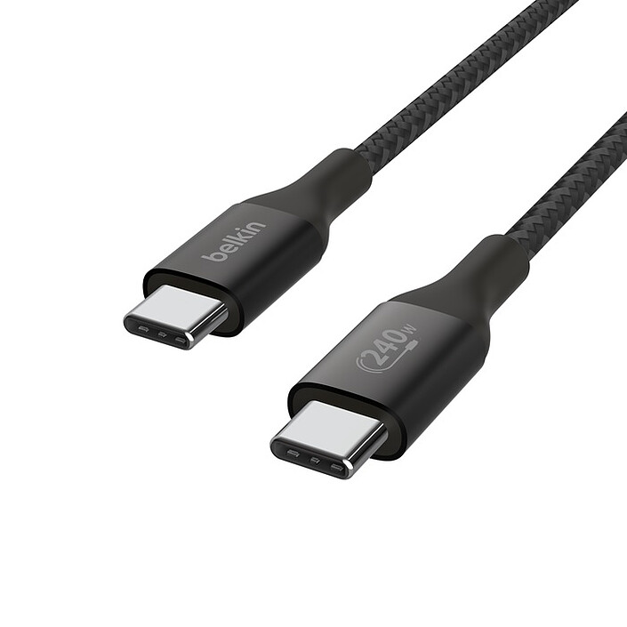 Acquista Cavo Belkin da USB-C a USB-C 240W - Rinforzato (nero) - 2 m