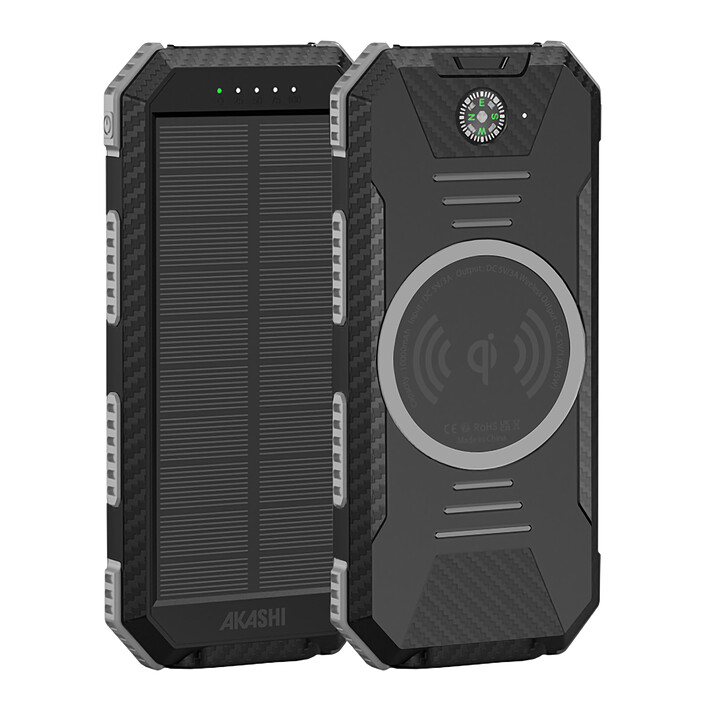 Batería solar de reserva Akashi 10000 mAh Negra