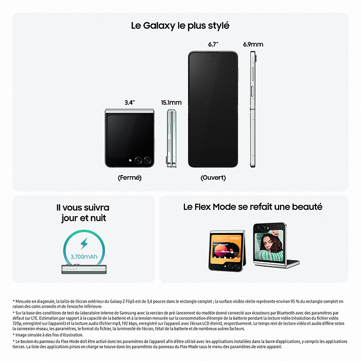 Avis Samsung Galaxy Z Flip 5 Graphite (8 Go / 256 Go)