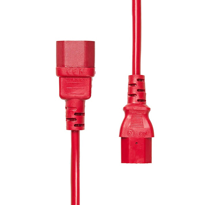 ProXtend Cordon secteur IEC C13 vers IEC C14 - Rouge - 2 m