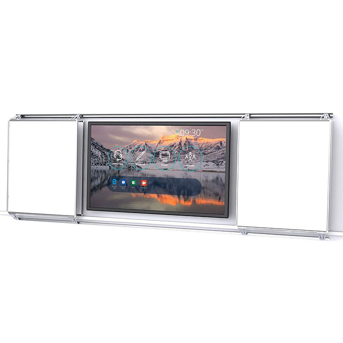 Vanerum Coulissant horizontal pour ENI - 120 x 400 cm (2 fixes L100 cm + 2 coulissants L100 cm) - émail blanc feutre