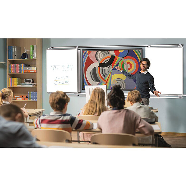 Avis Vanerum Coulissant horizontal pour ENI - 120 x 400 cm (2 fixes L100 cm + 2 coulissants L100 cm) - émail blanc feutre