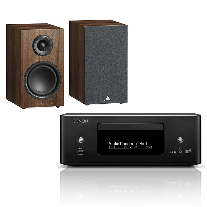 Denon RCD-N12DAB Noir + Triangle Elara LN01 Châtaigner