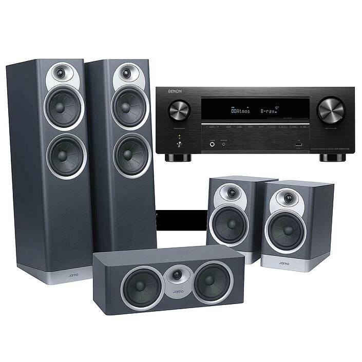 Denon AVR-X2800H DAB Noir + Jamo S7-25HCS Bleu Fjord