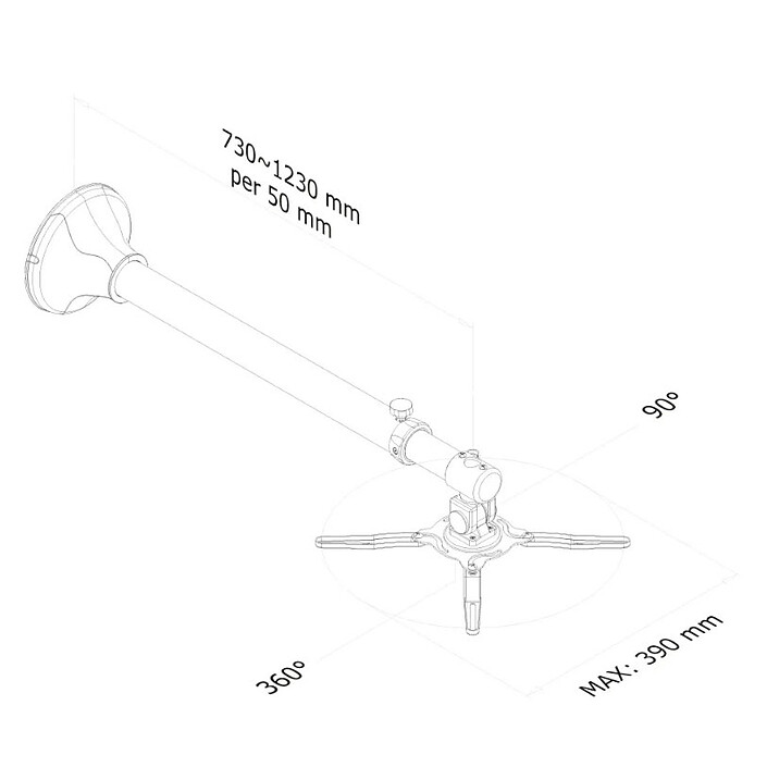 Avis NeoMounts Beamer W100 Silver pour VP focael courte 