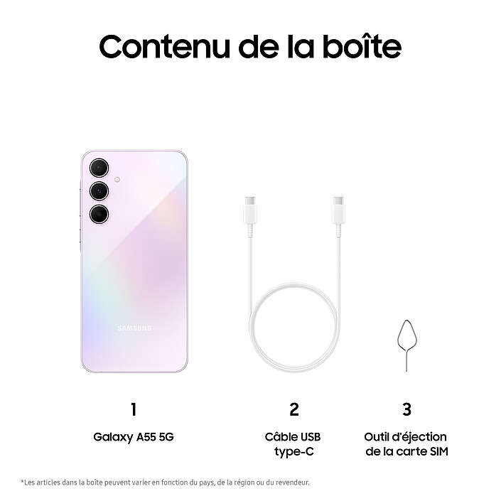 Samsung Galaxy A55 5G Lilas (8 Go / 256 Go) · Reconditionné pas cher