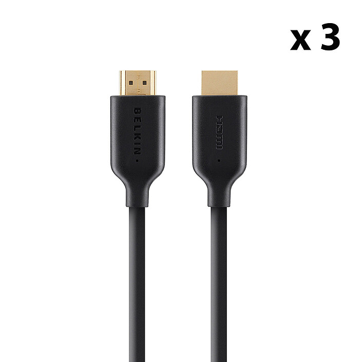 Belkin 3x Cavo HDMI 2.0 Premium Gold con Ethernet - 2 m