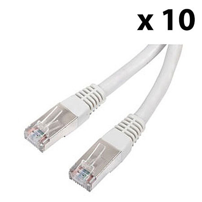 Confezione di 10x cavi RJ45 categoria 6 F/UTP 3 m (Beige)