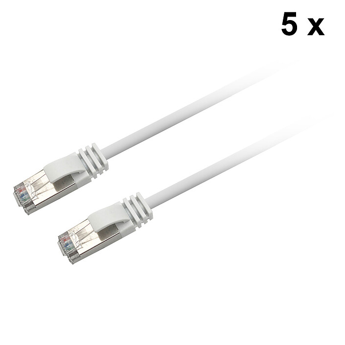 Textorm Set di 5x Cavi RJ45 CAT 6 FTP - maschio/maschio - 1 m - Bianco