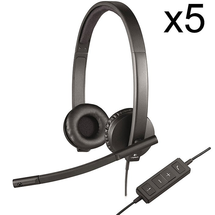 Logitech Auriculares USB estéreo H570e (x5)