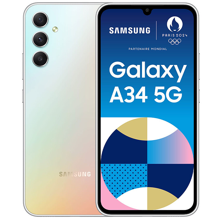 Samsung Galaxy A34 5G Argenté (6 Go / 128 Go) · Reconditionné