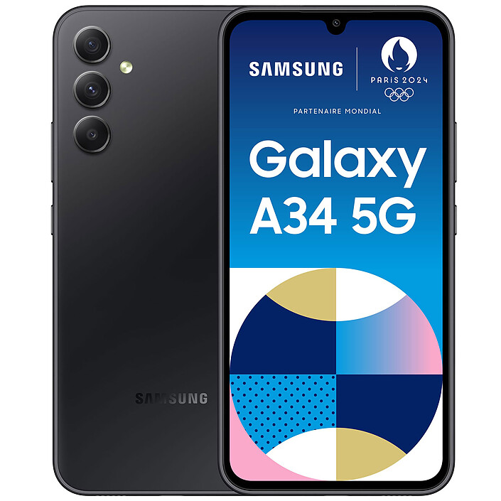 Samsung Galaxy A34 5G Graphite (8 Go / 256 Go) · Reconditionné