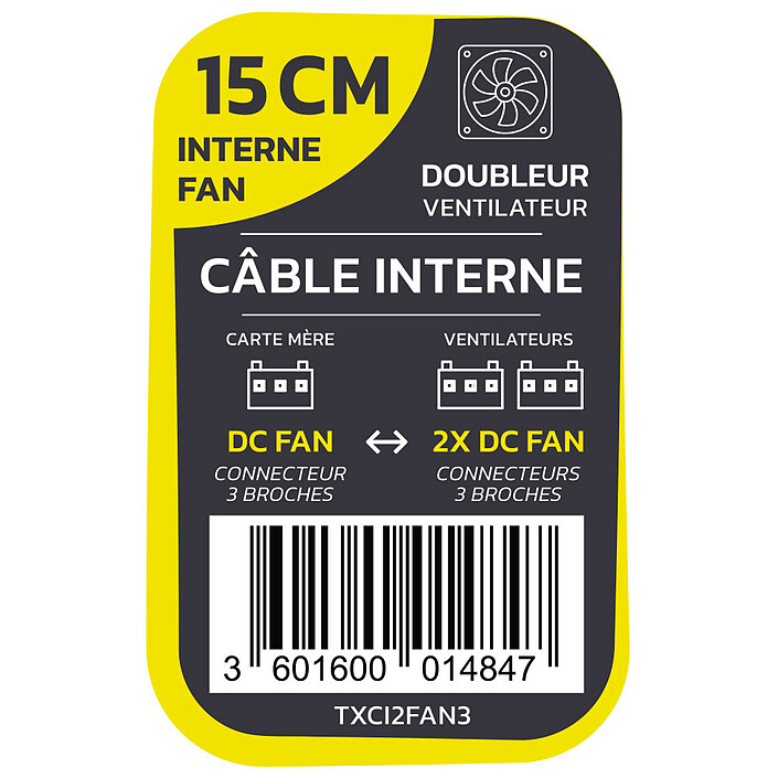 Nota Textorm TXCI2FAN3 doppio connettore per ventole a 3 pin