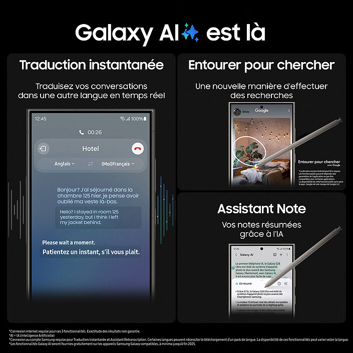Avis Samsung Galaxy S24 Ultra SM-S928B Noir (12 Go / 512 Go) · Reconditionné