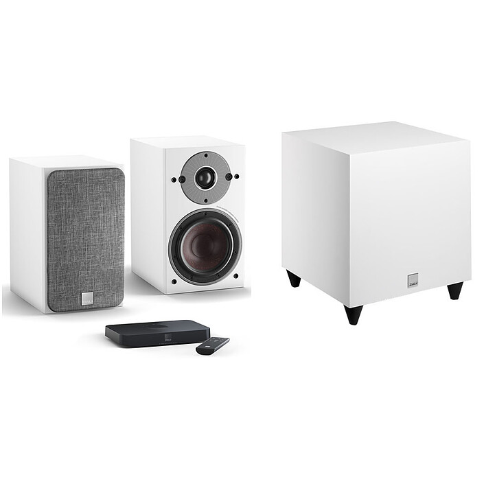 Dali Oberon 1 C Blanc + Sound Hub Compact + SUB C-8 D Blanc