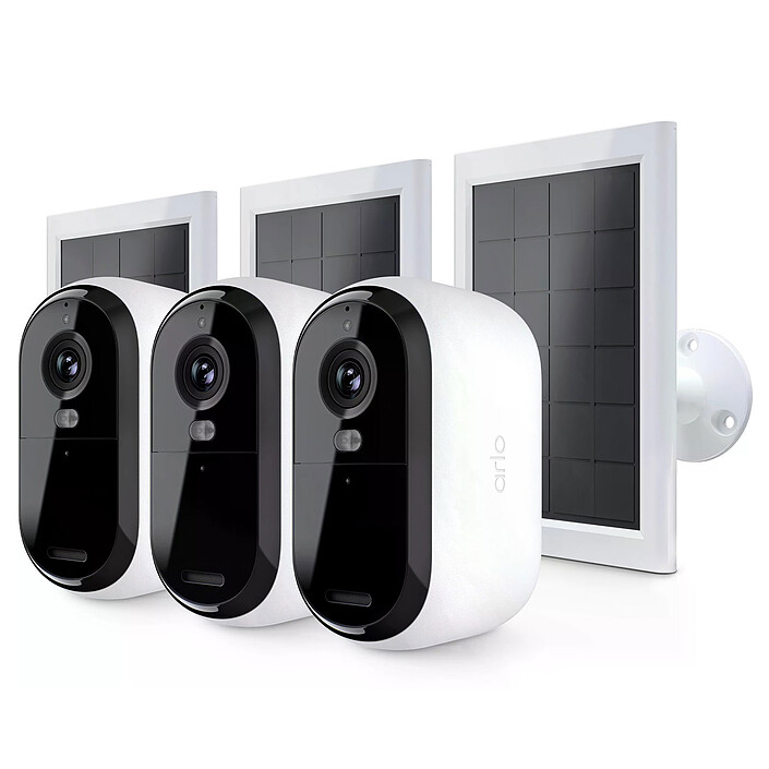 Arlo Essential 2K Outdoor + paneau solaire - Blanc (x 3) 