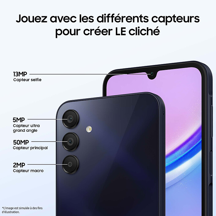 Samsung Galaxy A15 Bleu Nuit (4 Go / 128 Go) · Reconditionné pas cher