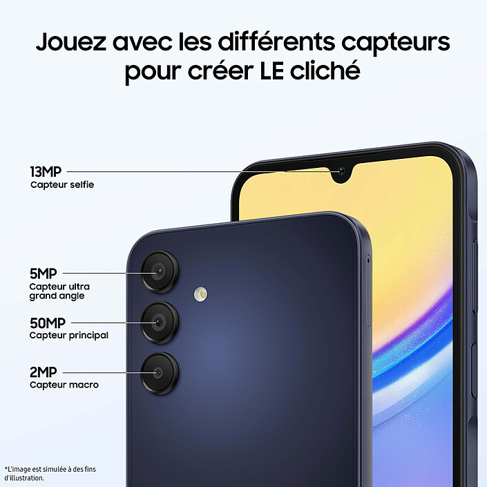 Samsung Galaxy A15 5G Bleu Nuit (4 Go / 128 Go) pas cher