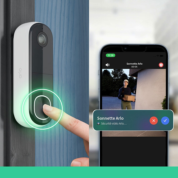 Avis Arlo Video Doorbell 2K + Arlo Chime 2