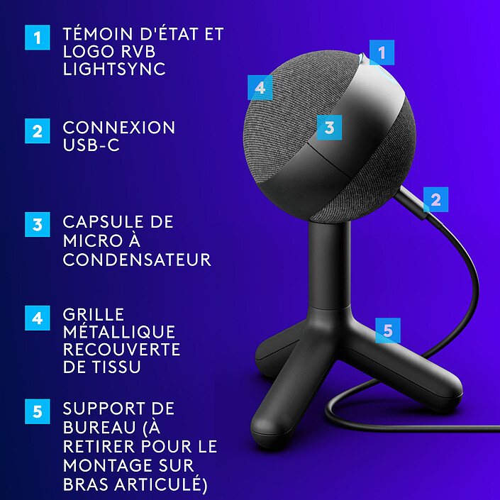 Logitech G Yeti Orb (Noir) pas cher