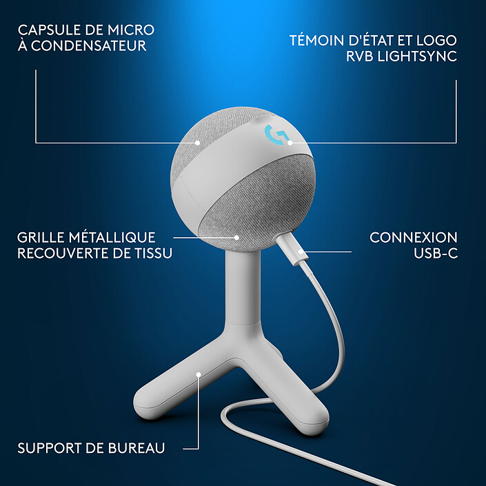 Logitech G Yeti Orb (Blanc) pas cher