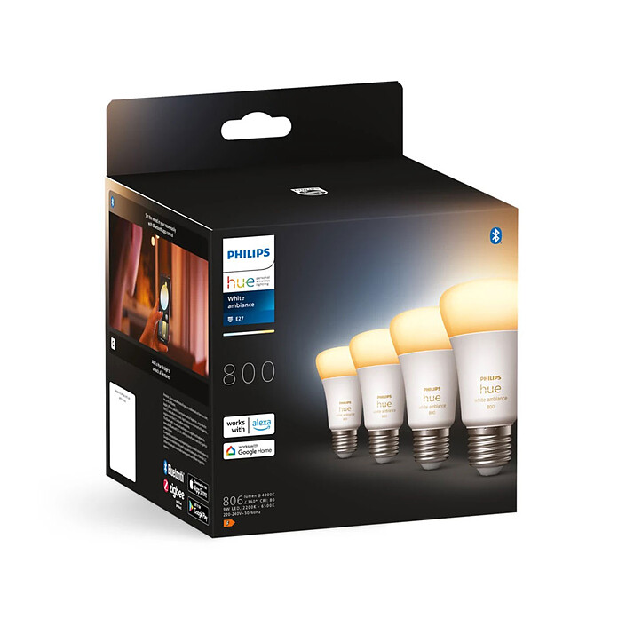 Nota Philips Hue White E27 A60 9 W Bluetooth x 4