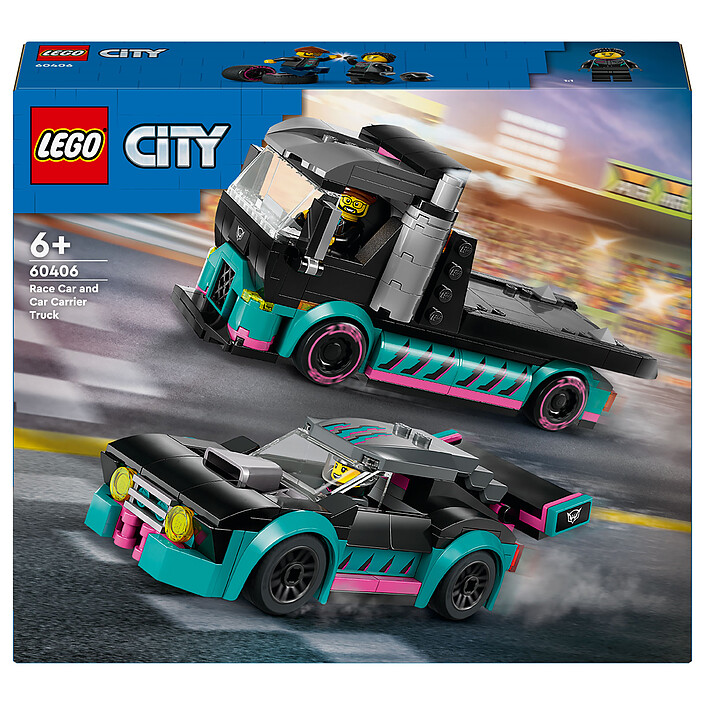 LEGO City 60406 L'auto da corsa e il camion per il trasporto delle auto 