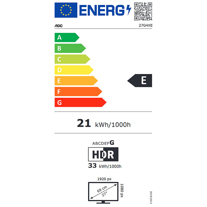 AOC 27" LED - 27G4XE pas cher