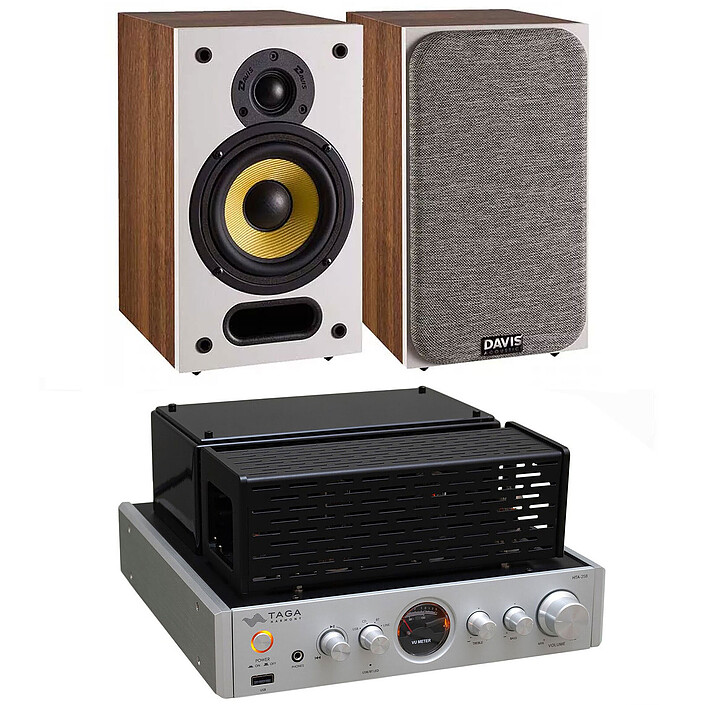 Taga Harmony HTA-25B Argent + Davis Acoustics Ariane 1 Noyer