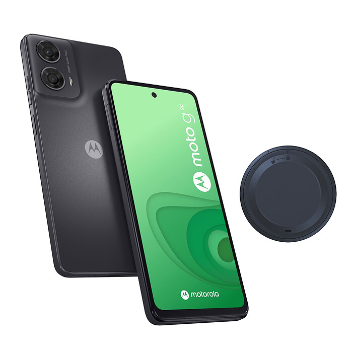 Motorola Moto G24 Charcoal Black + Moto Tag