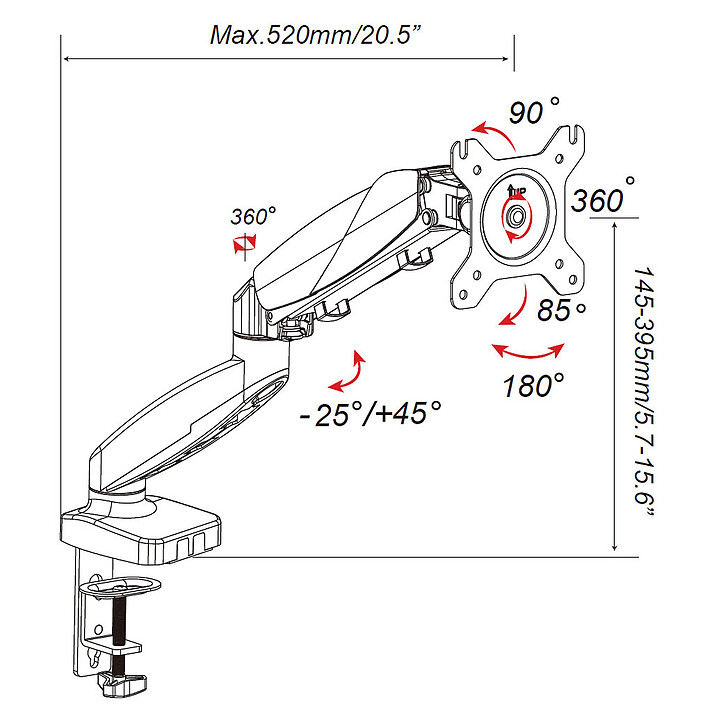 INOVU 21.5" LED - MB22 V2 + SBA1 Noir pas cher