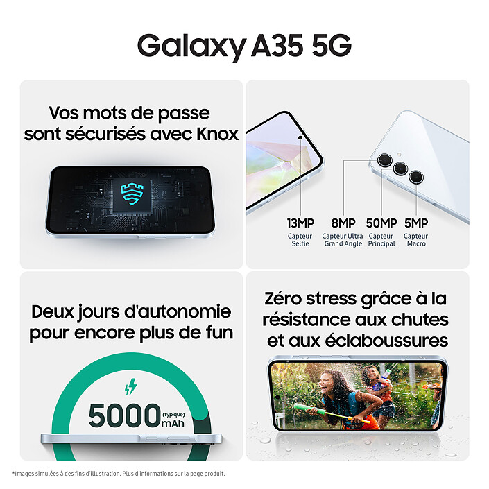 Acheter Samsung Galaxy A35 5G Bleu Nuit (8 Go / 256 Go)