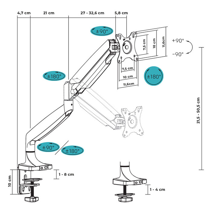 Advance ErgoMounts Xtrem - Support 1 écran pas cher
