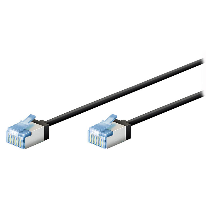 Goobay Cavo RJ45 Slim Cat 6a U/FTP 2 m (Nero) 