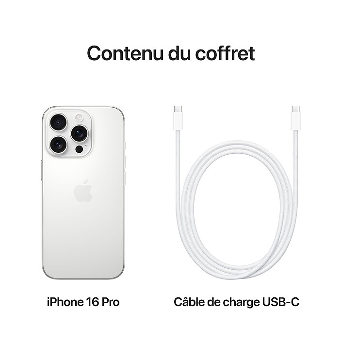 Apple iPhone 16 Pro 128 Go Titane Blanc · Reconditionné pas cher