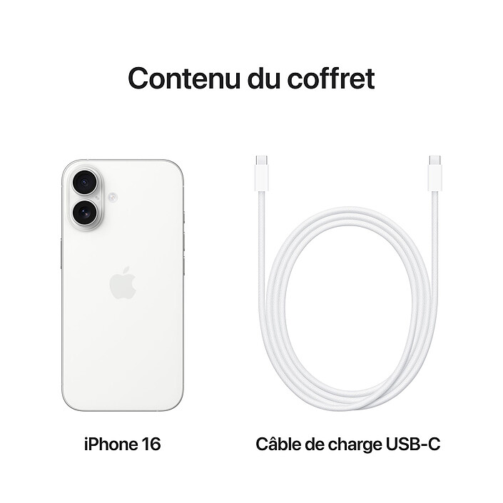 Apple iPhone 16 256GB White - Mobile phone & smartphone - LDLC