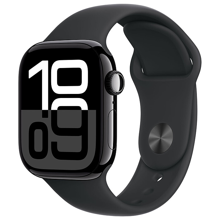 Apple Watch Series 10 GPS + Cellular 42 mm Correa deportiva de aluminio negro azabache M/L