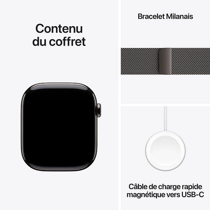 Apple Watch Series 10 GPS + Cellular 46 mm Titanio Pizarra Pulsera Milanesa S/M a bajo precio