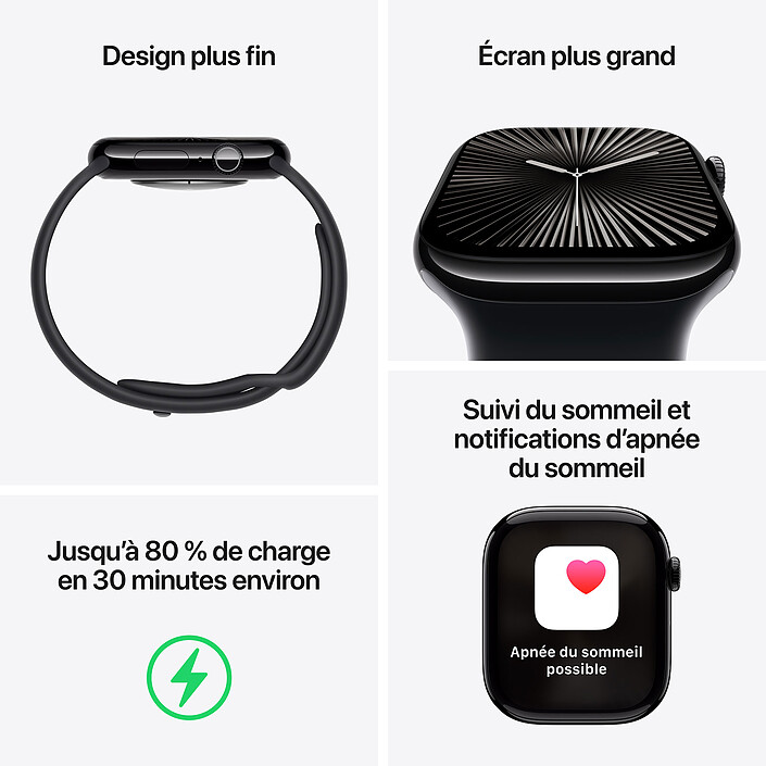 Avis Apple Watch Series 10 GPS + Cellular 46 mm Aluminium Rose Or Bracelet Sport Rose Tendre M/L · Reconditionné