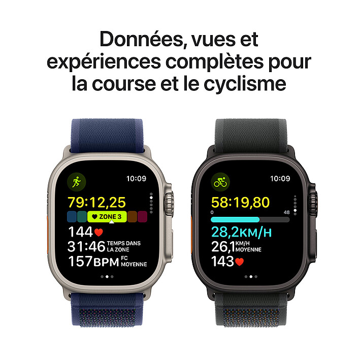 Acheter Apple Watch Ultra 2 GPS + Cellular  49 mm Titane Naturel Bracelet Trail Bleu M/L