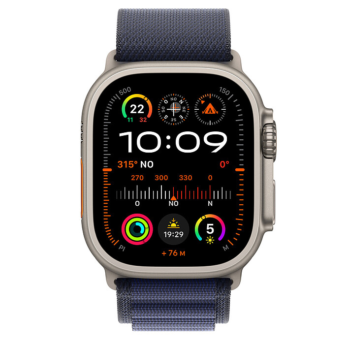 Avis Apple Boucle Alpine Marine Finition Titane Naturel pour Apple Watch 49 mm - M